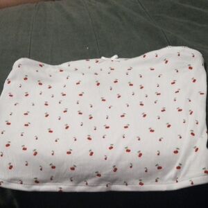 Rue21 White Top with Cherry Accents